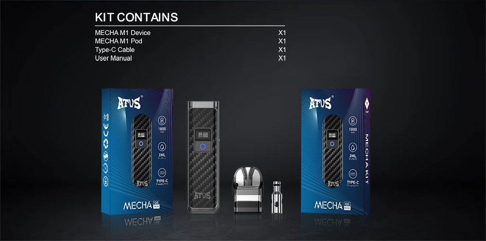 DE019 Dispositivo del sistema del kit de cápsulas precargado ATVS Vape